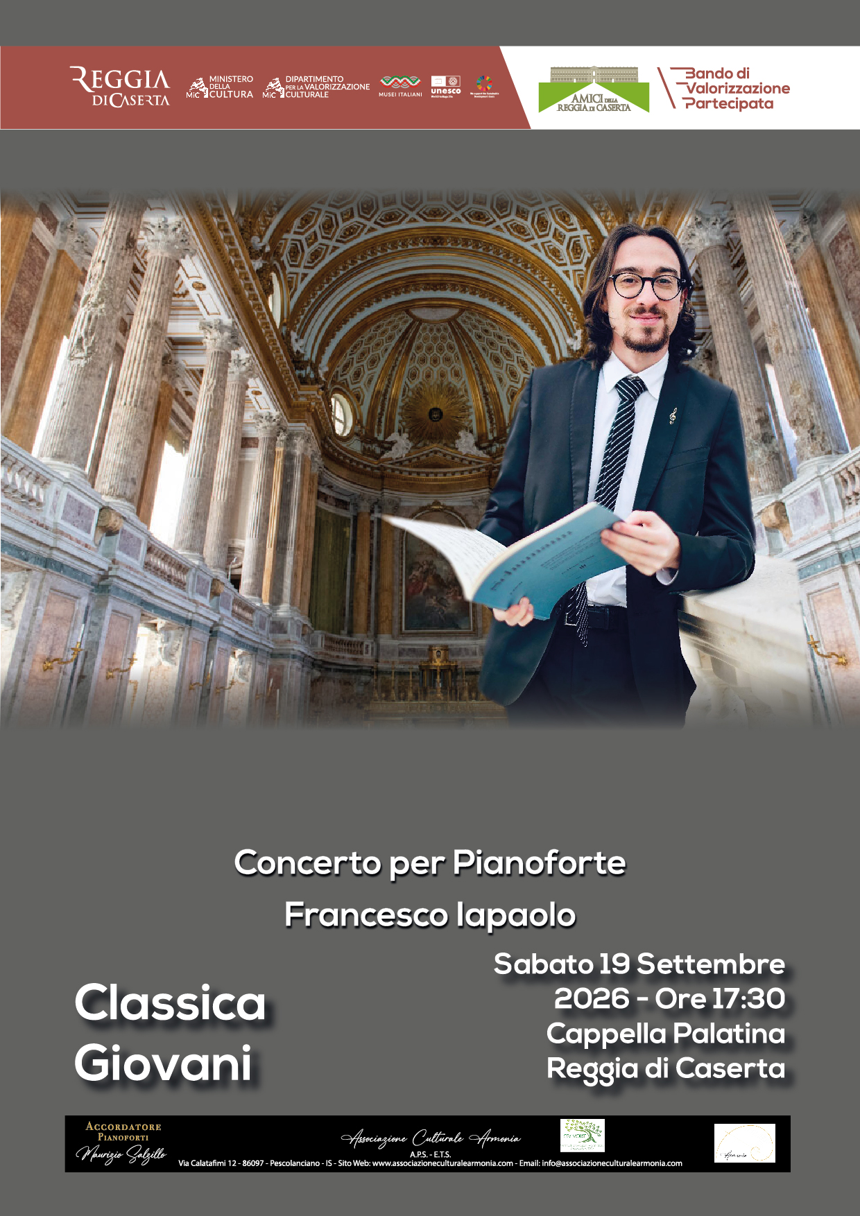 Classica Giovani - Concerto Per Pianoforte - Reggia di Caserta - 19 Settembre 2026 - Francesco Iapaolo
